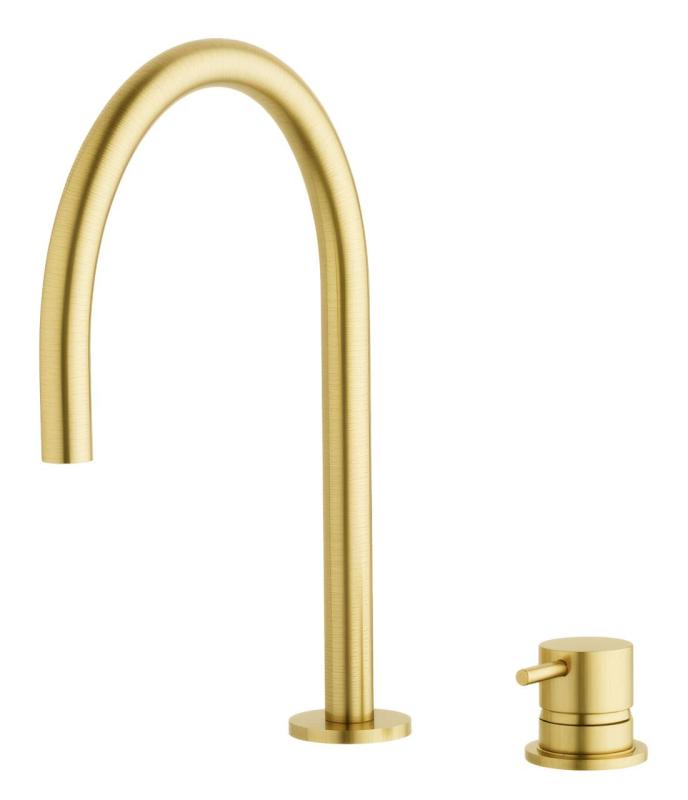 Waterevolution Flow 2-hole basin tap brushed brass T1121ULE