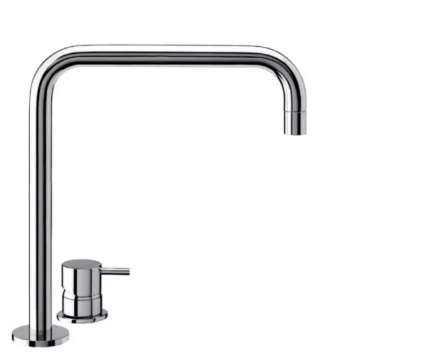 Waterevolution Flow 2-hole sink faucet with high spout 222 chrome T122H01