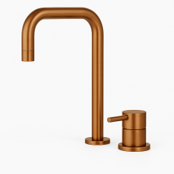 Waterevolution Flow 2-hole sink faucet with high spout 222 PVD Brushed Copper T122HCPE