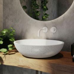 Waterevolution Flow built-in sink faucet white spout 10cm T116BBR-10