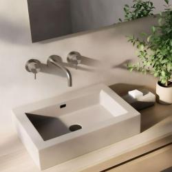 Waterevolution Flow 3-hole Built-in Washbasin Faucet Fully Stainless Steel with 10 cm Spout T1163FIE-10