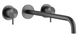 Waterevolution Flow 3-hole Built-in Washbasin Faucet PVD Gun metal with spout 21 cm T1163FGME-21