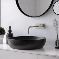 Waterevolution Flow built-in washbasin faucet with cover plate, fully stainless steel with 15 cm spout T1161BIE-15