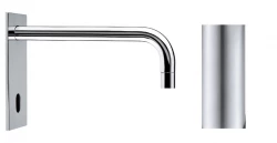 Waterevolution Flow electronic washbasin tap with infrared sensor full stainless steel with spout  15cm T1161EEIE-15