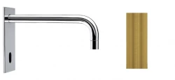 Waterevolution Flow electronic washbasin tap with infrared sensor brushed brass with spout 15cm T1161EELE-15