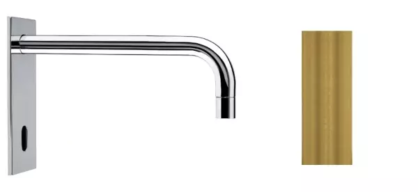 Waterevolution Flow electronic washbasin tap with infrared sensor brushed brass with spout 25cm T1161EELE-25