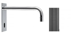 Waterevolution Flow electronic washbasin tap with infrared sensor PVD Gun Metal with spout 15cm T1161EEGME-15