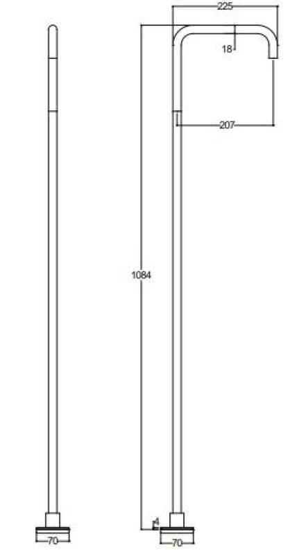 Waterevolution Flow Freestanding Washbasin Faucet Spout Fully Brushed Brass T1.676.LE