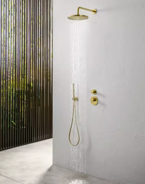 SB Round Shower Set Brushed Brass PVD Recessed Complete 1208954245