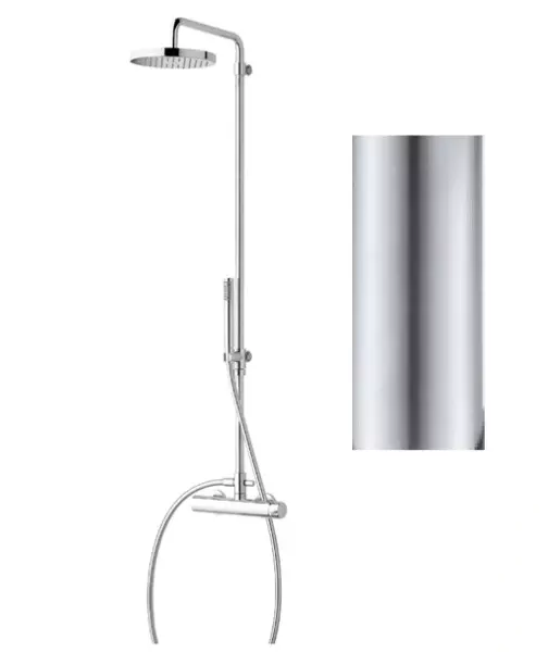 Waterevolution Flow shower combination with thermostat and rain shower full stainless steel T141TIE