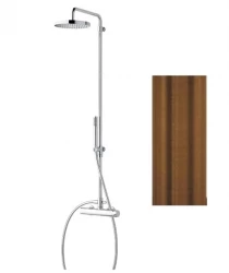 Waterevolution Flow shower combination with thermostat and rain shower PVD brushed Copper T141TCPE