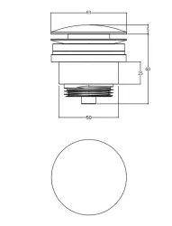 Waterevolution Flow drain plug 1.1/4 stainless steel M199VAL1IE