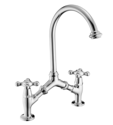 PB classic Nostalgic classic kitchen tap Chrome with variable center distance 2 holes 18-25cm 1208954351