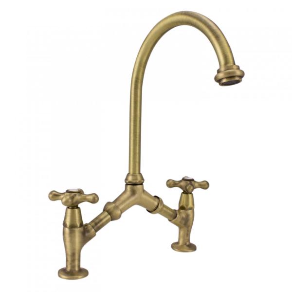 PB classic Nostalgic classic kitchen tap Bronze with variable center distance 2 holes 18-25cm 1208954352