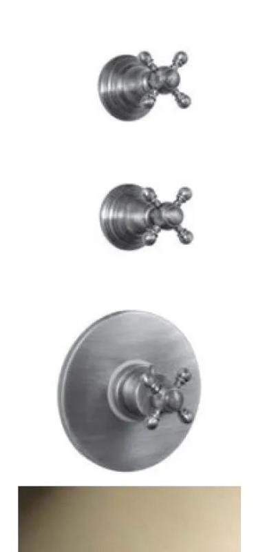 PB Classic nostalgic built-in shower thermostat with 2 stop valves, stainless steel look