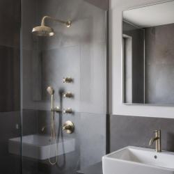 PB Classic nostalgic built-in shower thermostat with 3 bronze stopcocks