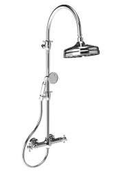 PB Classic shower column with thermostatic tap and rain shower chrome