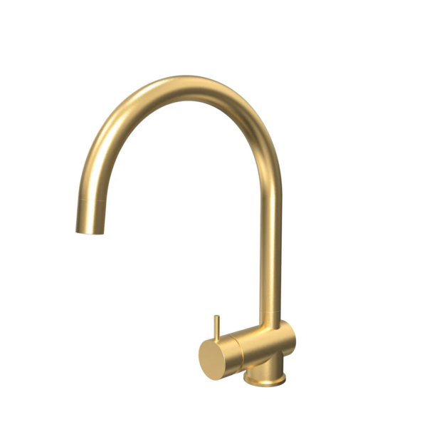 Waterevolution Flow kitchen mixer brushed brass with pull-out spout T155LE