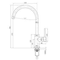 Lorreine Mersey White kitchen tap with swivel spout matt white 1208954607