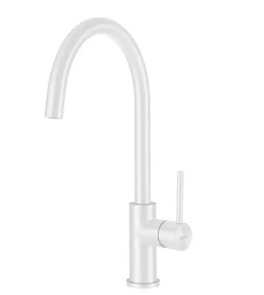 Lorreine Mersey White kitchen tap with swivel spout matt white 1208954607