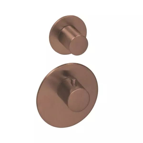 SB 316 AESTHETICS Round concealed thermostatic mixer with 1 outlet / shut-off valve, PVD copper brushed 1208954894