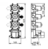 SB 316 AESTHETICS Round Inbouw thermostaatkraan met 4 uitgangen/ 2x stop-omstelkraan PVD goud geborsteld 1208954958 (kloon)