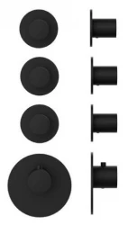 SB AESTHETICS Round concealed thermostatic mixer with 3 outlets / 3 shut-off valves, matt black11208954969