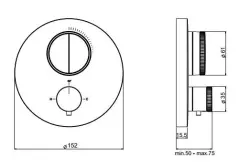 SB Push Round concealed thermostatic mixer with push button diverter and flow regulator chrome 1208955056