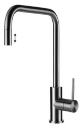 Lorreine Spey full stainless steel kitchen tap with pull-out spout and swivel 1208955086