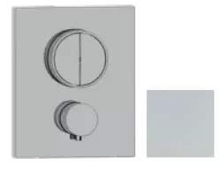 SB Push Square concealed thermostatic mixer with push button diverter and flow regulator matt white 1208955127