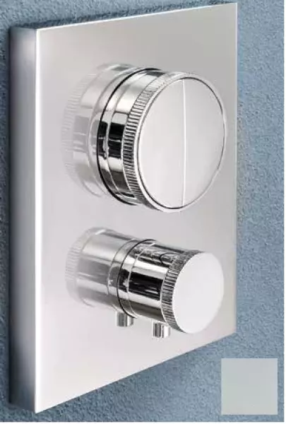 SB Push Square concealed thermostatic mixer with push button diverter and flow regulator matt white 1208955127