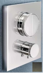 SB Push Square concealed thermostatic mixer with push button diverter and flow regulator PVD gun metal 1208955131