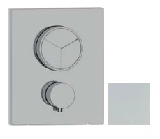 SB Push Square concealed thermostatic mixer with push button 3-way diverter and flow regulator matt white 1208955135