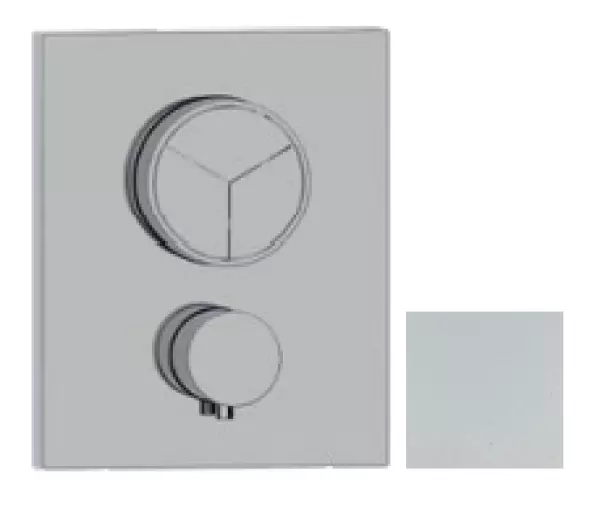 SB Push Square concealed thermostatic mixer with push button 3-way diverter and flow regulator matt white 1208955135