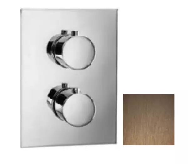 SB Universal Round on Square concealed thermostatic mixer with 2 outlets PVD copper 1208955159