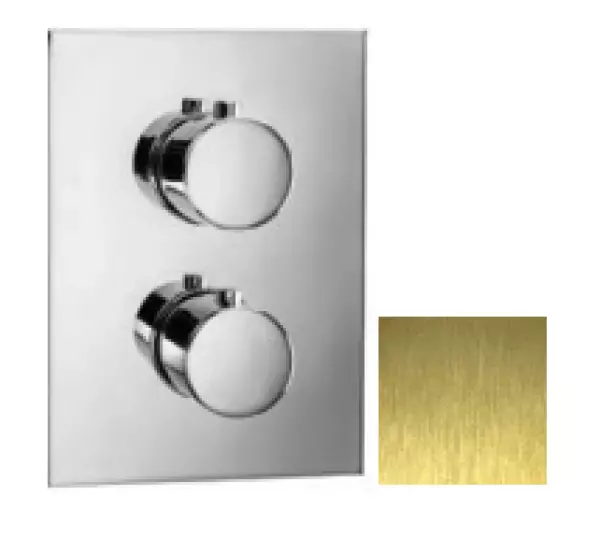 SB Universal Round on Square concealed thermostatic mixer with 2 outlets PVD gold 1208955160