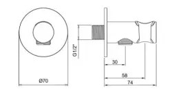 SB Rubinetterie Universale support for hand shower with water inlet made entirely of stainless steel 316 12089552