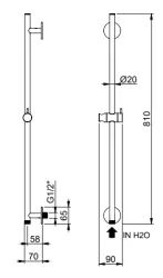 SB Rubinetterie Universal sliding rail with water supply fully made of stainless steel 316 1208955234.