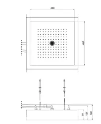 SB Rainbow Recessed Ceiling Rain Shower with Lighting Fully Stainless Steel 1208955373