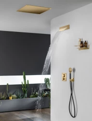 SB Square Chromotherapy Rain Shower Built-in PVD Gold 1208955467