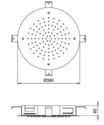 SB Round Chromotherapy Rain Shower Built-in Fully Stainless Steel 1208955468