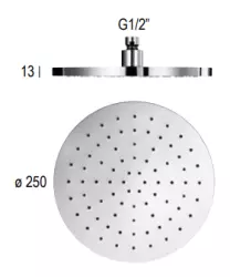 SB Round Rain Shower Head Plastic 25 cm Matte Black 1208955606