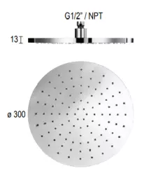 SB Round Rain Shower Head 30 cm Plastic Chrome 1208955611