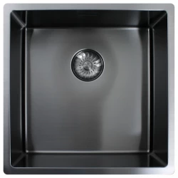 Caressi sink CAPP40R10GM Gun Metal W40xL40xD18.5cm seamless plug