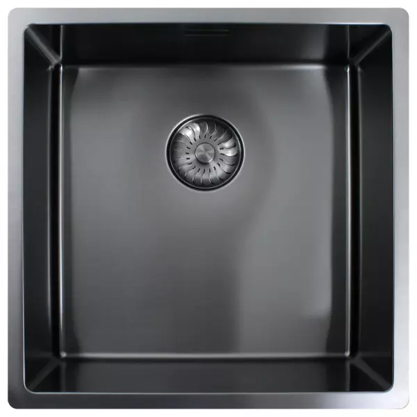 Caressi sink CAPP40R10GM Gun Metal W40xL40xD18.5cm seamless plug