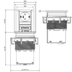 Lift socket / USB retractable socket