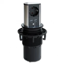 Lift socket / USB retractable socket with pin earthing