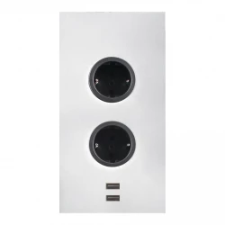 Indux Power socket 2ST22 with 2 outlets and 2 USB sockets White