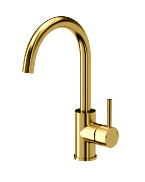 Quadri York kitchen mixer tap PVD matt gold with swivel spout 1208955905