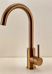 Quadri York kitchen mixer tap PVD brushed copper with swivel spout 1208955906